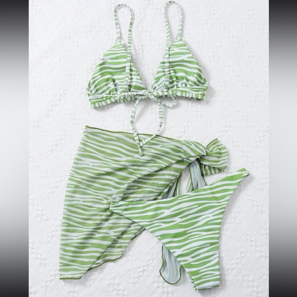 SHEIN Zebra Stripe Bikini Swimsuit - Picture 2 of 4